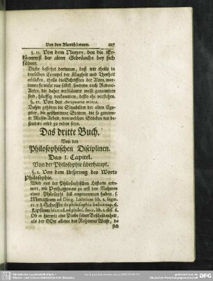 Das dritte Buch. Von den Philosphischen Disciplinen