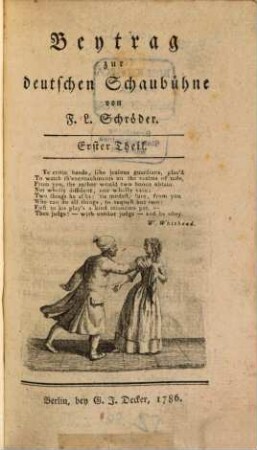 Beytrag zur deutschen Schaubühne, 1