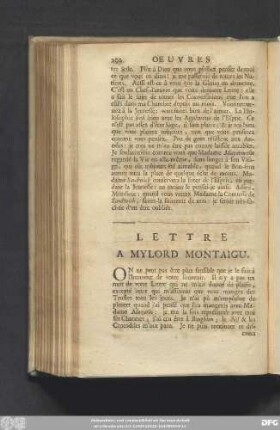 Lettre A Mylord Montaigu.