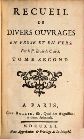 Recueil De Divers Ouvrages En Prose Et En Vers, 2