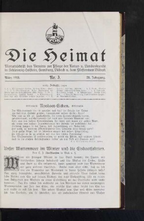 März 1918. Nr. 3. 28. Jahrgang.