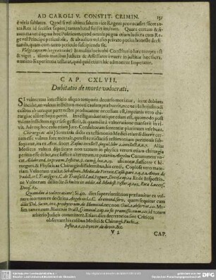Cap. CXLVII. Deubitatio de morte vulnerati