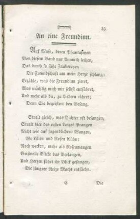 An eine Freundinn.