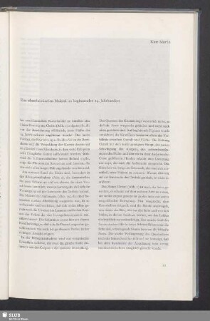 Zur oberrheinischen Malerei im beginnenden 14. Jahrhundert