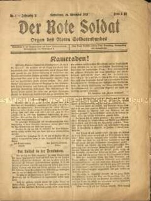 Der Rote Soldat. 1. Jahrgang 1918