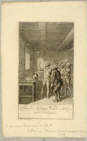 Genaral Tilly in der Halleschen Vorstadt vor Leipzig beim Totengräber, das achte Blatt aus der Deutschen Monatsschrift 1797