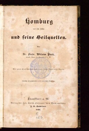 Homburg vor der Höhe und seine Heilquellen