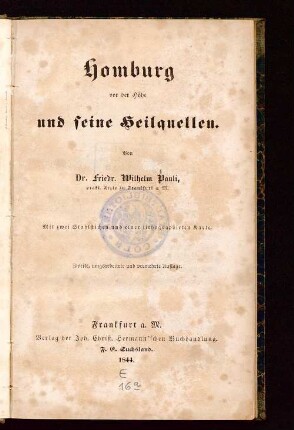 Homburg vor der Höhe und seine Heilquellen