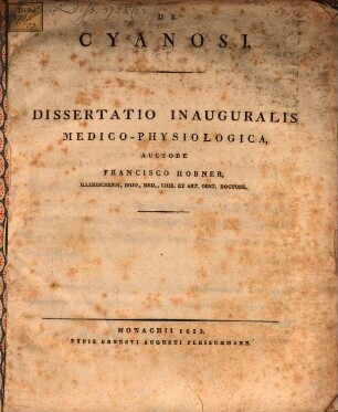 De cyanosi : dissertatio inauguralis medico-physiologica