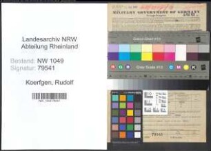 Entnazifizierung Rudolf Koerfgen , geb. 01.06.1896 (Wirtschaftspruefer)