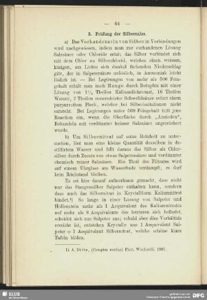 a) Das Vorhandensein von Silber