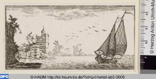 Seelandschaft mit Segelboot