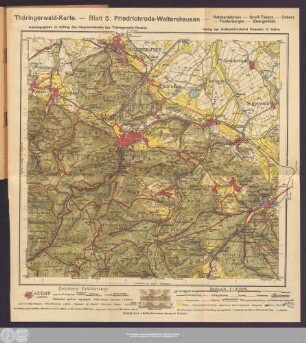 Thüringerwald-Karte. — Blatt 5: Friedrichroda-Waltershausen — Reinhardsbrunn — Groß-Tabarz — Cabarz — Finsterbergen — Georgenthal.