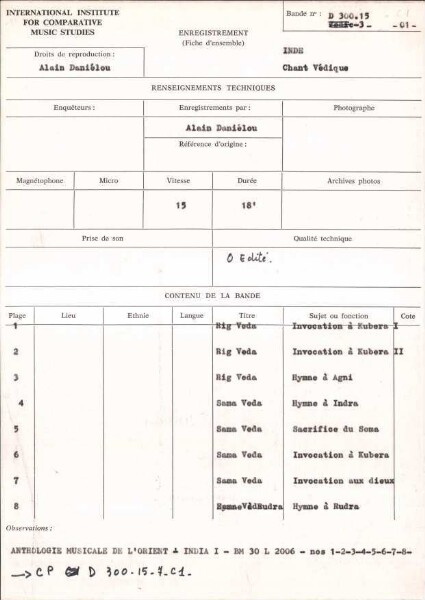 Inde / Chant Védique