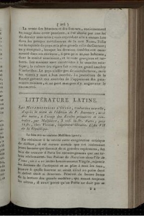 Littérature Latine.