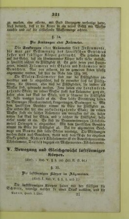 V. Bewegung und Gleichgewicht luftförmiger Körper