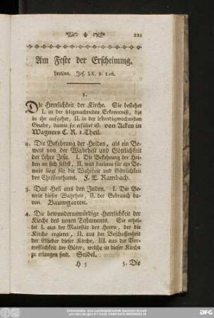 Am Feste der Erscheinung. Lection. Jes. LX. v. 1 - 6.