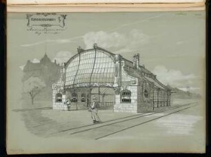 Überdachung von U-Bahnein- und ausgängen, Berlin Monatskonkurrenz Februar 1903: Perspektivische Ansicht