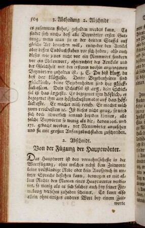 2. Abschnidt. Von der Fügung der Hauptwörter.
