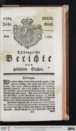 [XXXIX.-XLIII. Stück] (October 1762)