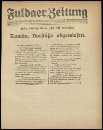 Ausgabe vom Sonntag, den 03. Juni 1917.