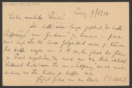 Brief an Karl Klindworth : 09.05.1894