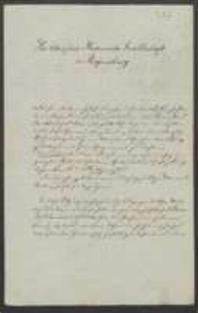Brief von Regensburgische Botanische Gesellschaft, geschrieben von Christian Heinrich Oppermann