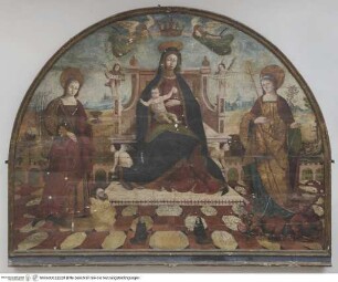 Thronende Madonna, flankiert von den heiligen Lucia von Syrakus und Christina