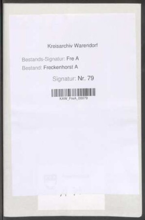 Die nachgelassenen Gelder des Vikars Cree zu Freckenhorst