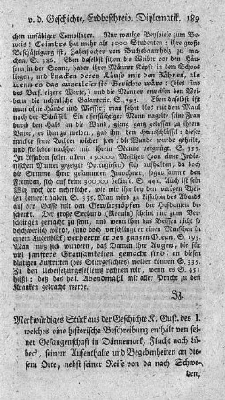 Merkwürdiges Stück aus der Geschichte König Gustavs des Ersten.