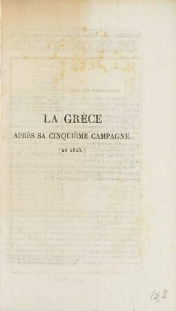 La Grèce après sa cinquième campagne (en 1825)