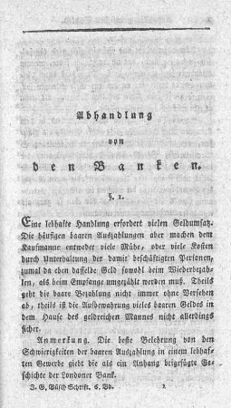 Abhandlung von den Banken.