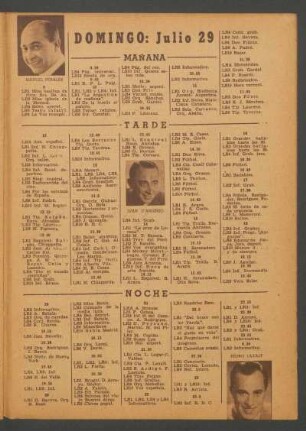 [Programa de] Domingo: Julio 29