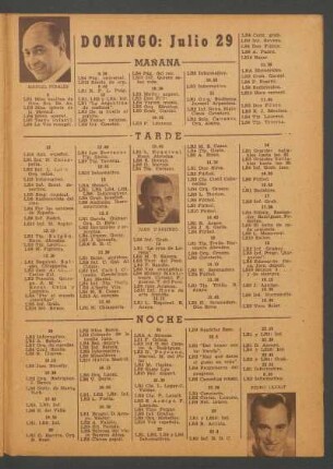 [Programa de] Domingo: Julio 29