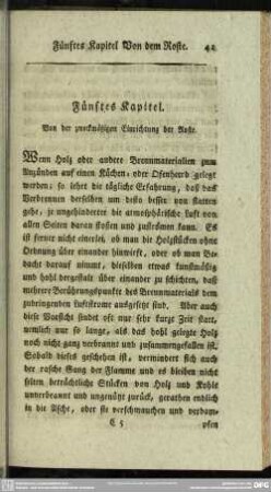 Fünftes Kapitel. Von der zweckmäßigen Einrichtung der Roste