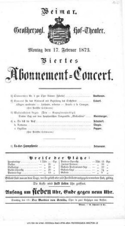 Viertes Abonnement=Concert