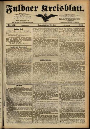 Ausgabe vom Donnerstag, den 22. Juli 1909.