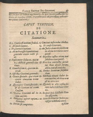Caput Tertium. De Citatione.