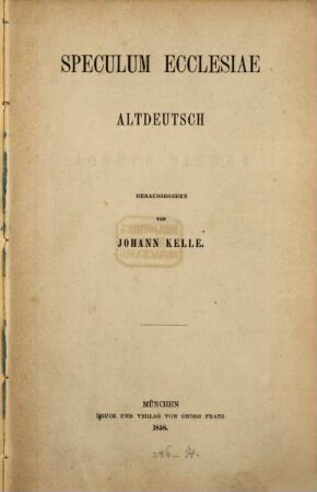 Speculum Ecclesiae : altdeutsch