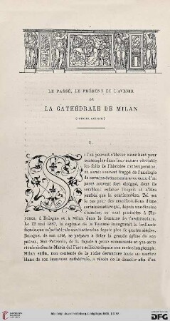 3. Pér. 3.1890: Le passé, le présent et l'avenir de la cathédrale de Milan, 1