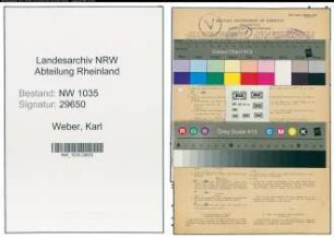 Entnazifizierung Karl Weber , geb. 14.06.1908 (Schlosser)