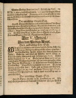113-121, Der V. Articul