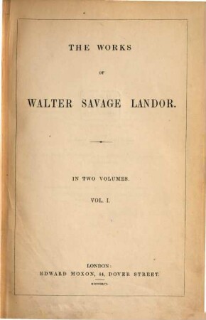 The works of Walter Savage Landor, 1