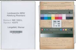 Entnazifizierung Werner Langefeld , geb. 05.11.1915 (Buchhalter)