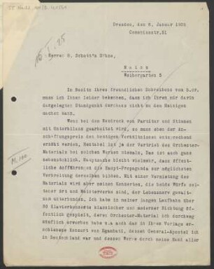 Brief an B. Schott's Söhne : 08.01.1925