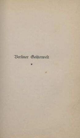 Berliner Geisterwelt