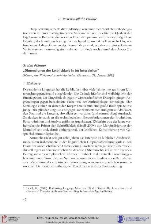 Dimensionen der Leiblichkeit in der Interaktion