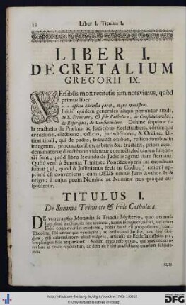 Liber I. Decretalium.