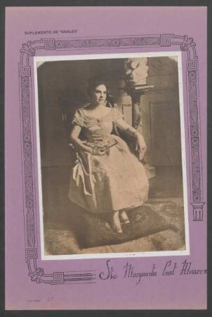 Suplemento de "Anales" : [Fotografía de] Sta. Margarita Cat Alvarez
