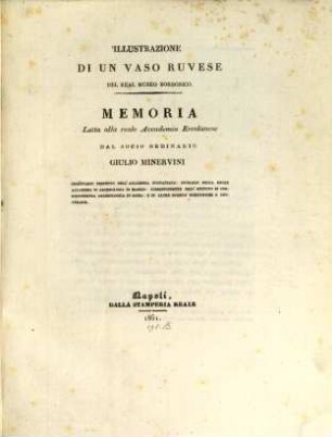 Illustrazione di un Vaso Ruvese del real Museo Borbonico : memoria letta alla reale Accademia Ercolanese